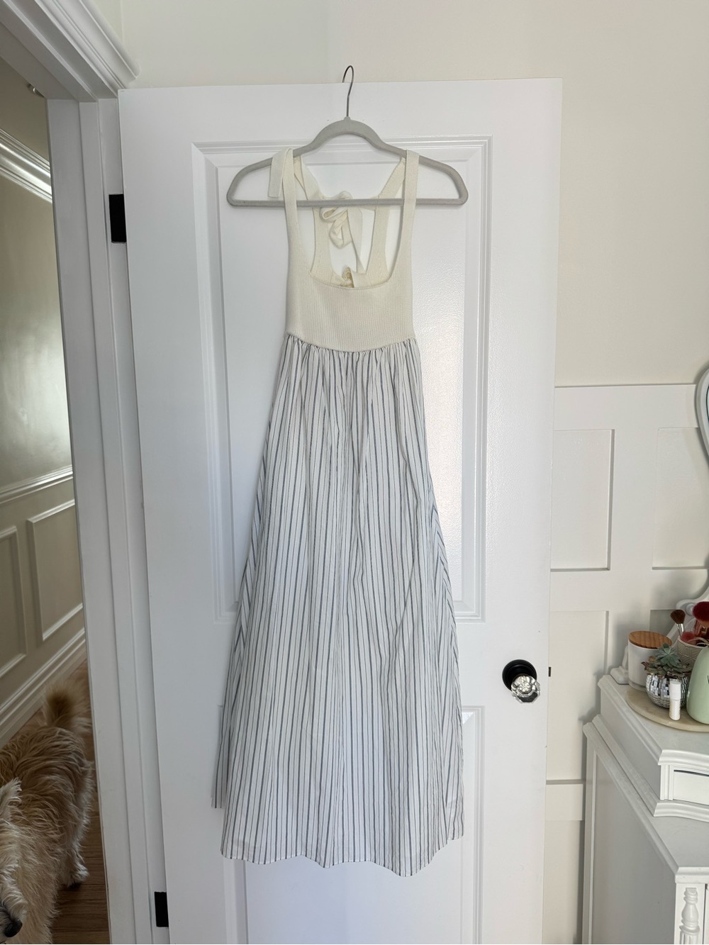 English Factory Sleeveless Square - Neck Twofer Midi Dress